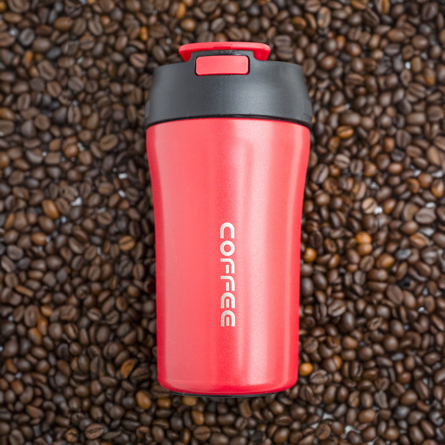 Tumbler Mug With Lid - 400mL, Red