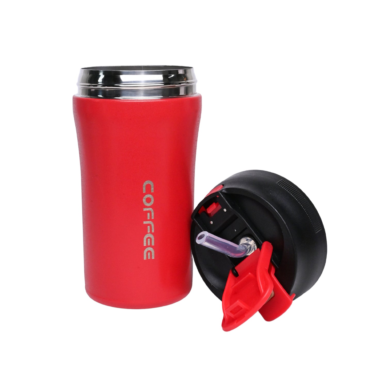 Tumbler Mug With Lid - 400mL, Red