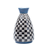 Decorative Flower Vase - Black, White and Blue