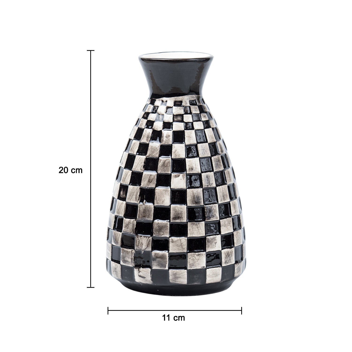 Decorative Flower Vase - Black and White