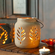 Hanging Tealight Holder - Ceramic & Brown