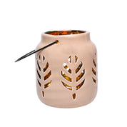 Hanging Tealight Holder - Ceramic & Brown