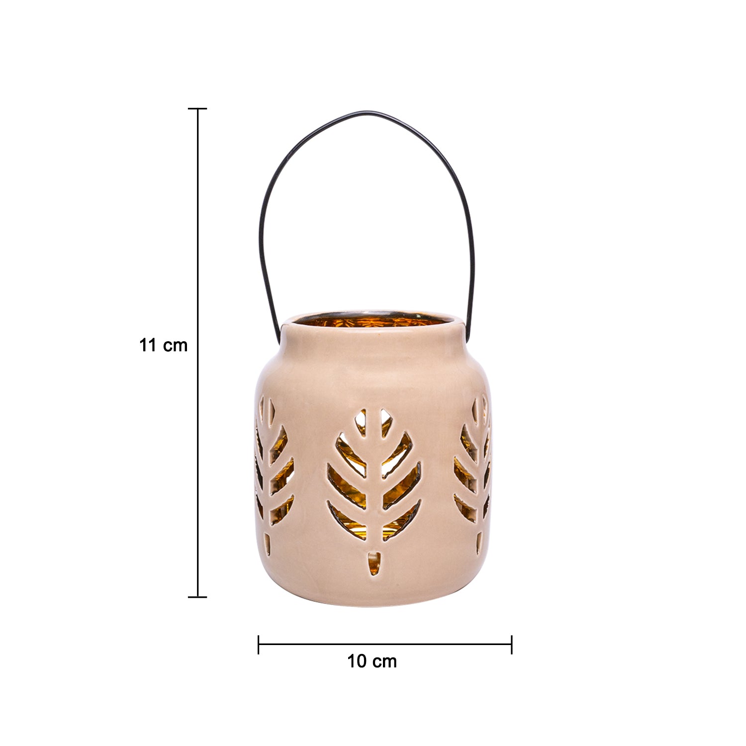 Hanging Tealight Holder - Ceramic & Brown