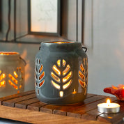 Hanging Tealight Holder - Ceramic & Black