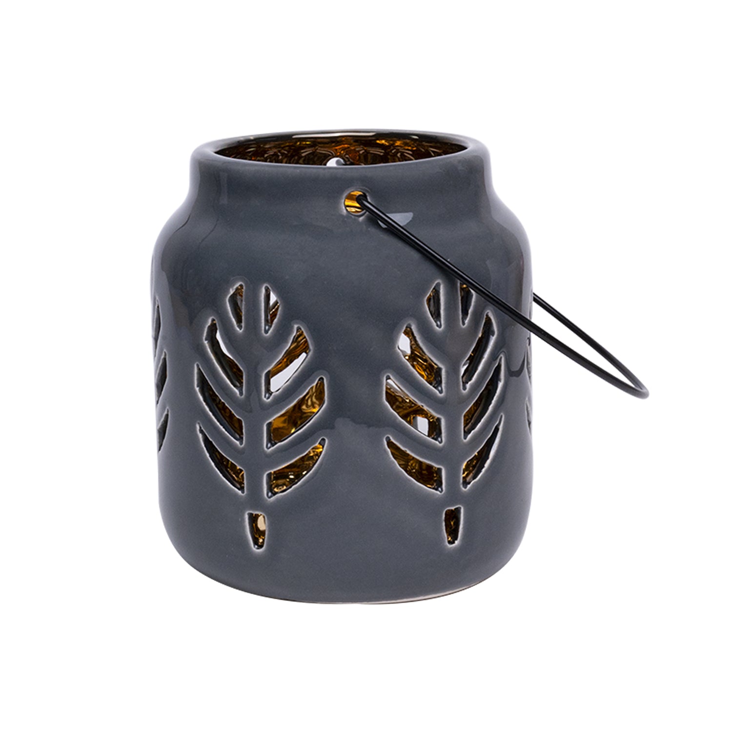 Hanging Tealight Holder - Ceramic & Black
