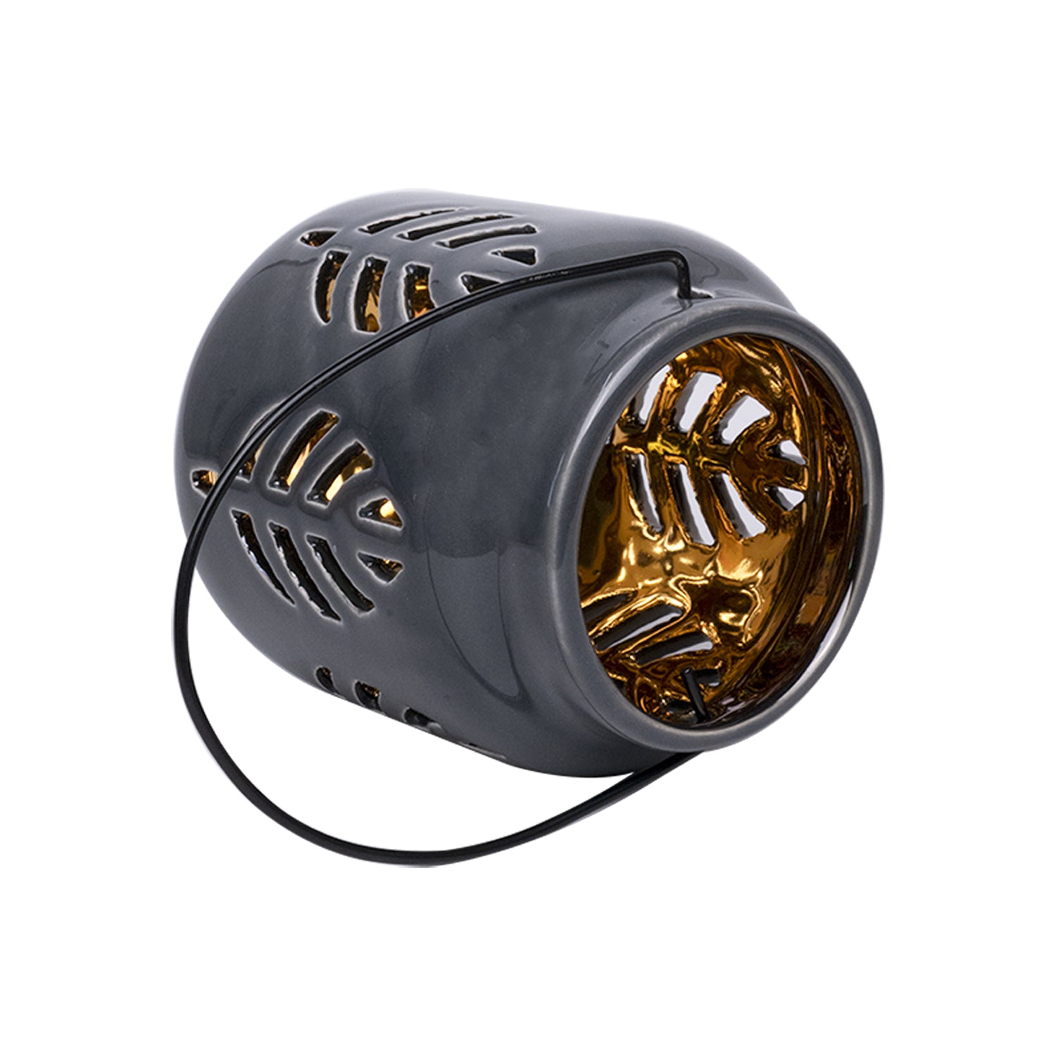 Hanging Tealight Holder - Ceramic & Black