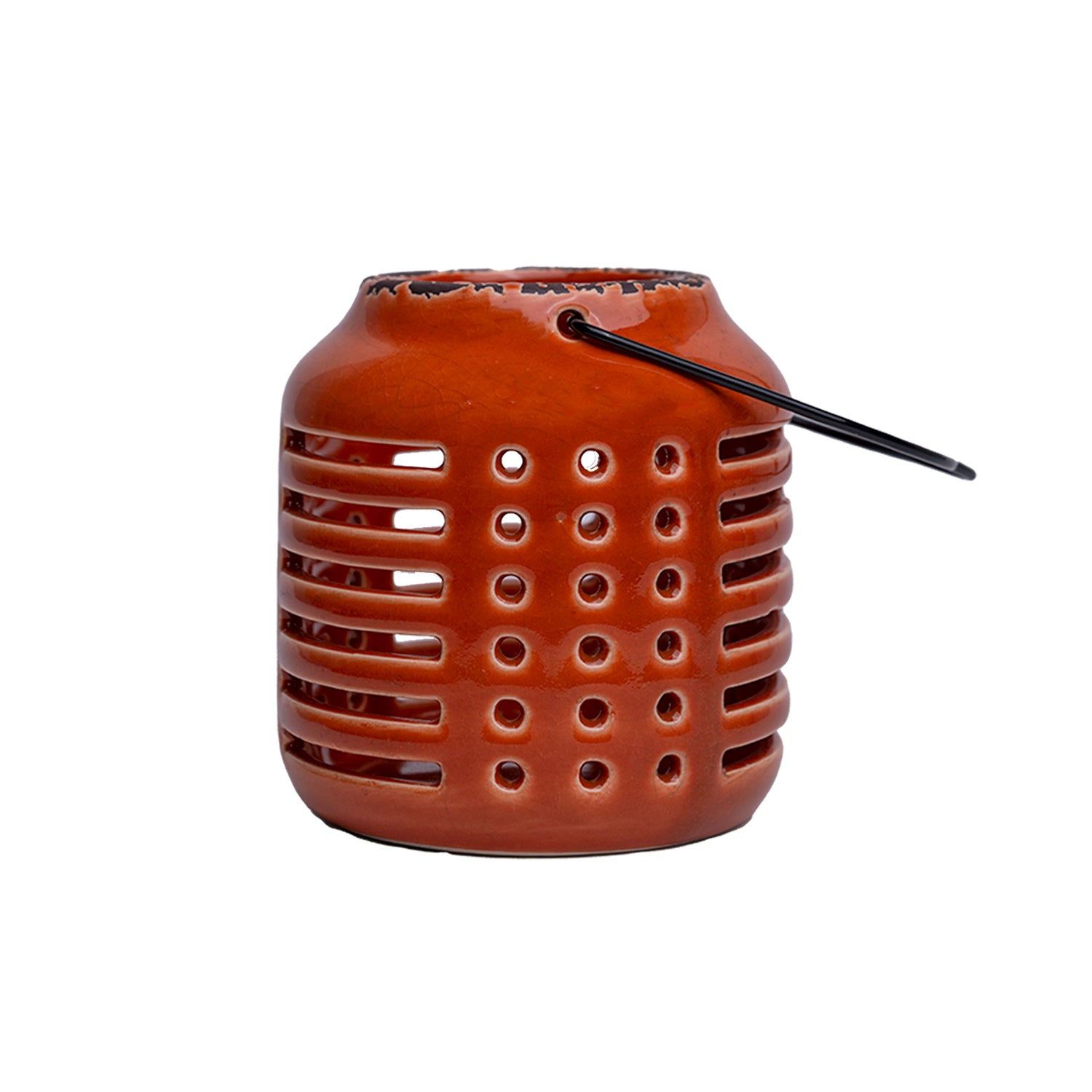 Hanging Tealight Candle Holder - Orange