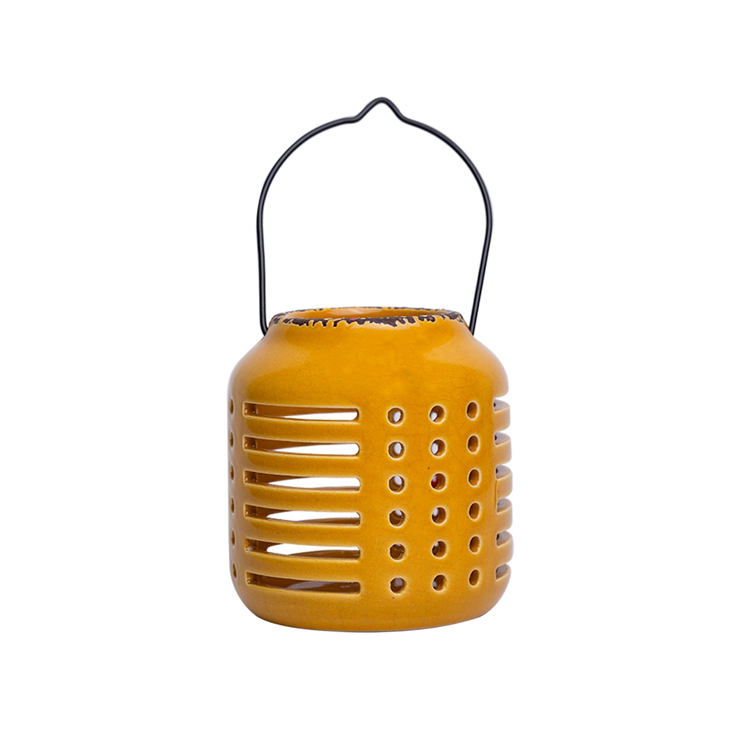 Hanging Tealight Candle Holder - Yellow