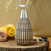 Light Brown Ceramic Pear Shape Soap Dispenser - 350mL