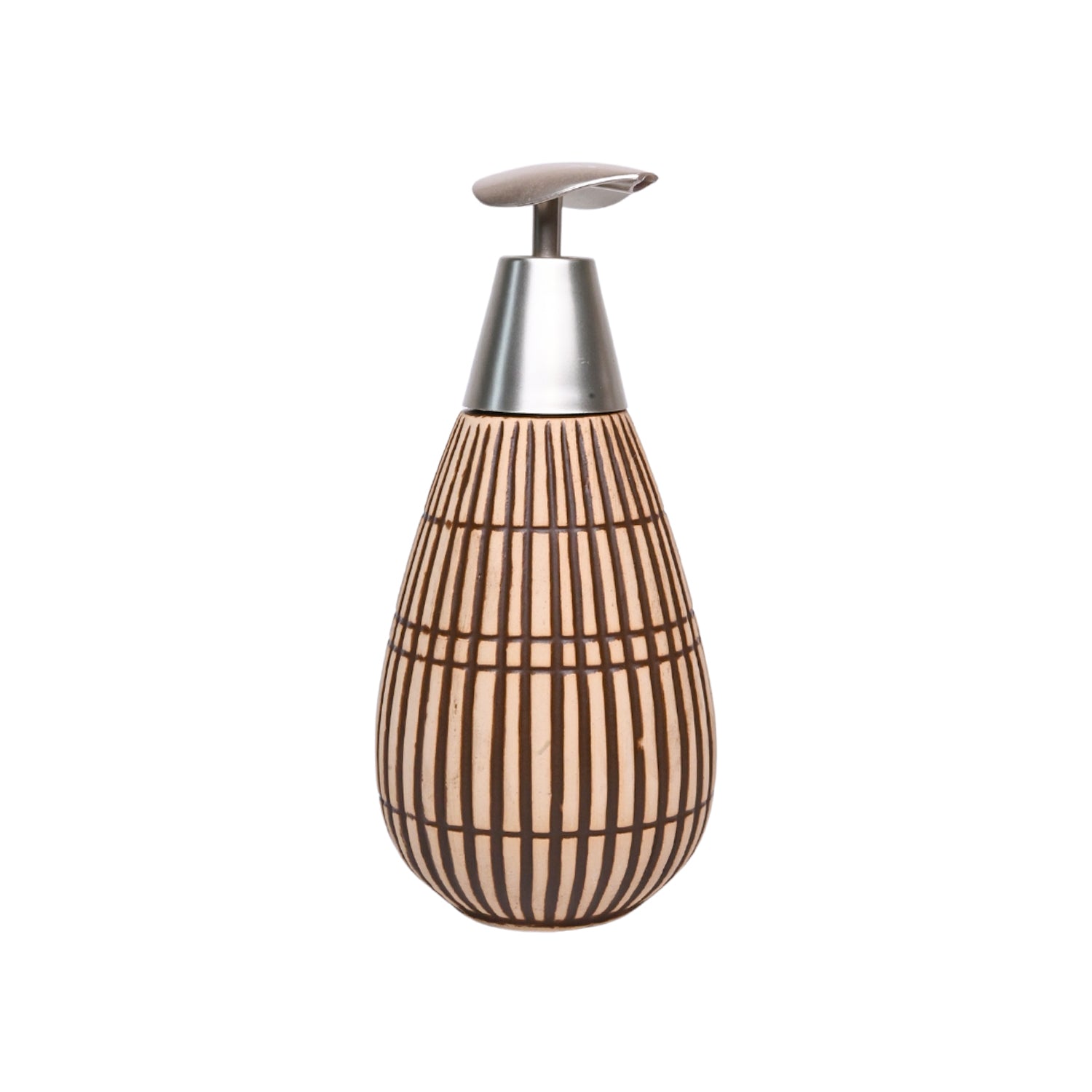 Light Brown Ceramic Pear Shape Soap Dispenser - 350mL
