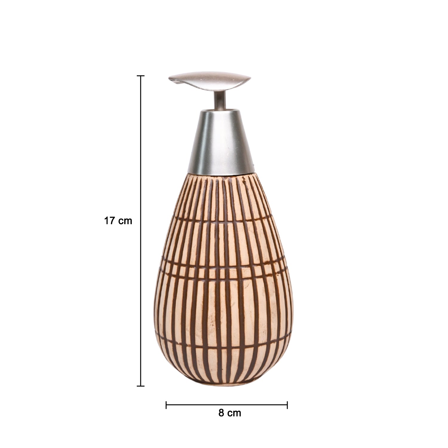 Light Brown Ceramic Pear Shape Soap Dispenser - 350mL