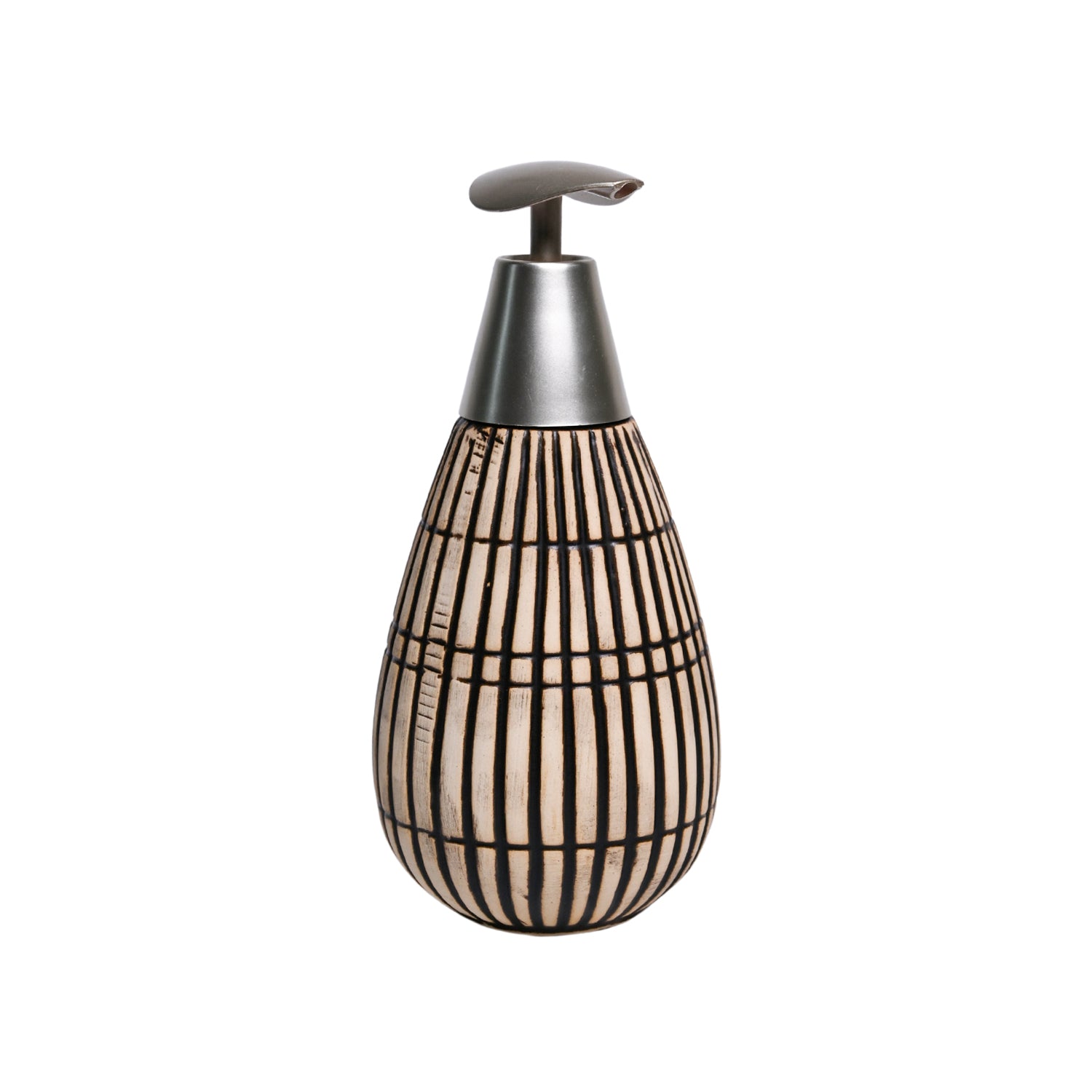 Silver Ceramic Pear Shape Soap Dispenser - 350mL