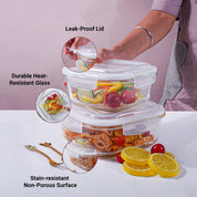 Borosilicate Food Containers (Pack of 2 - 800ml & 1200ml)