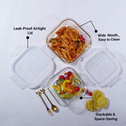 Borosilicate Food Containers (Pack of 2 - 800ml & 1200ml)