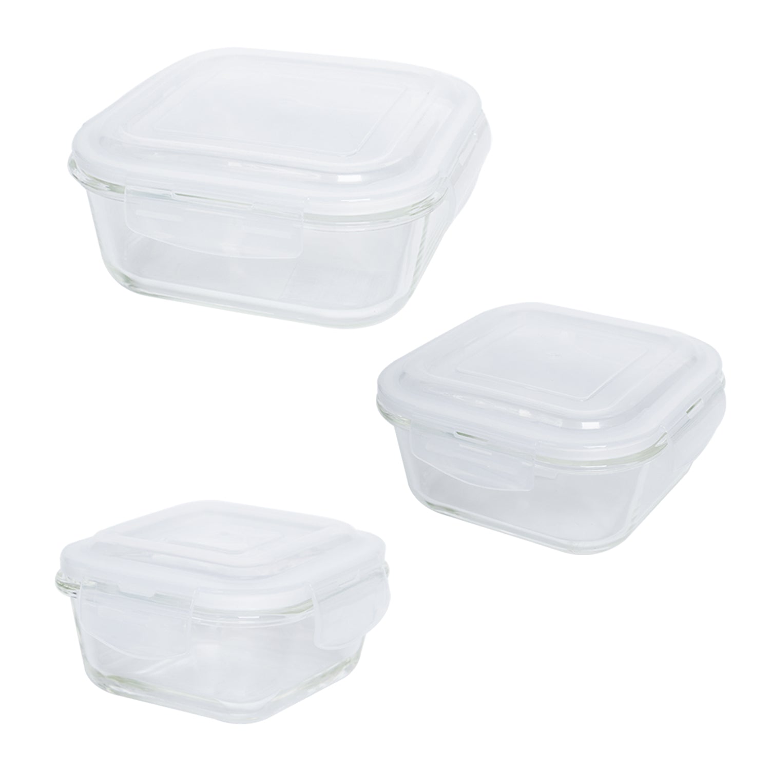 Borosilicate Food Containers (Pack of 3 - 320ml, 800ml & 1200ml)