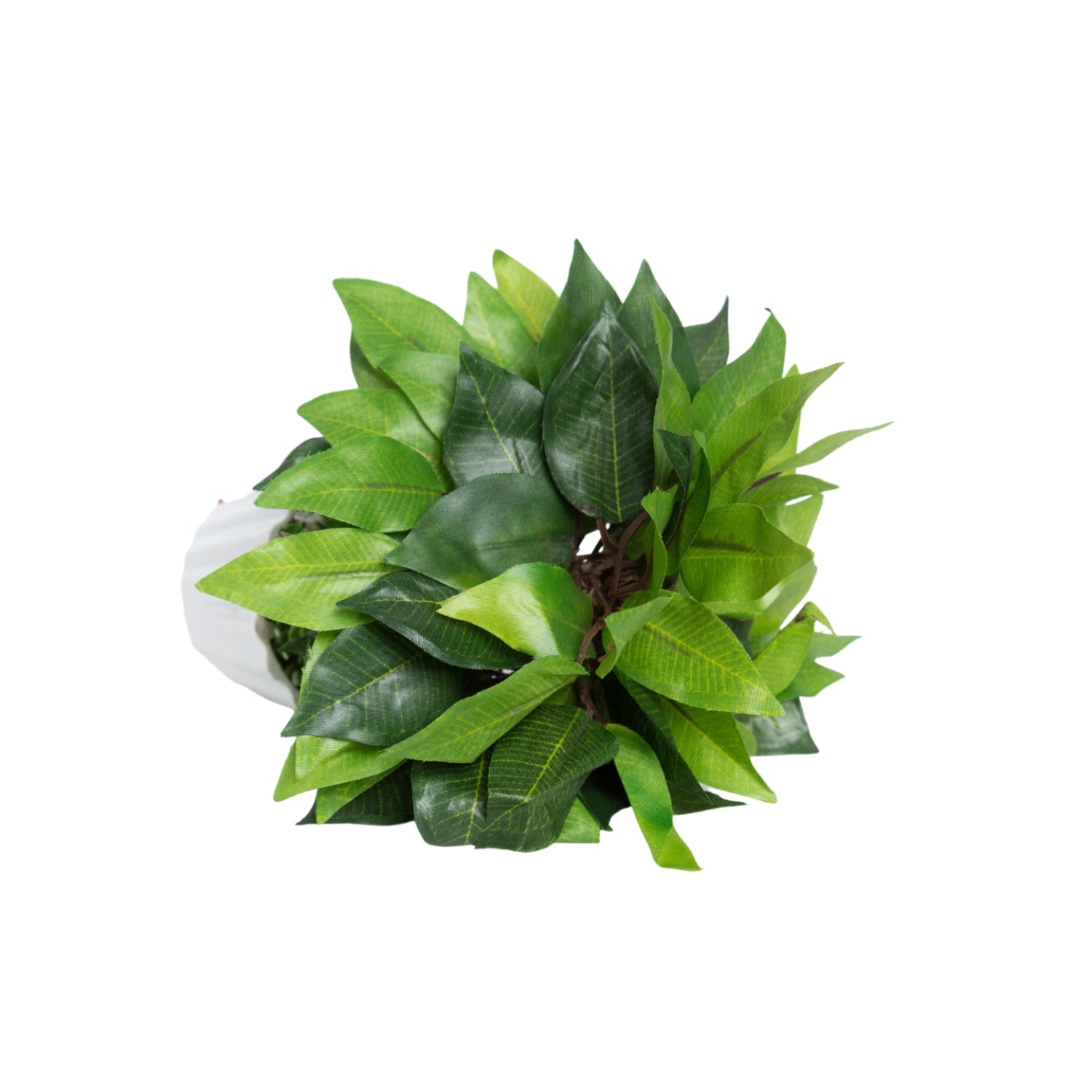 Ciliated Leaves Artificial Flower Vase For Home Décor