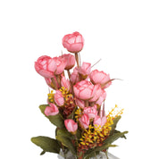 Pink Rose Artificial Flower Pot Home Decor