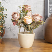 Dried Roses Artificial Flower Container Home Decor