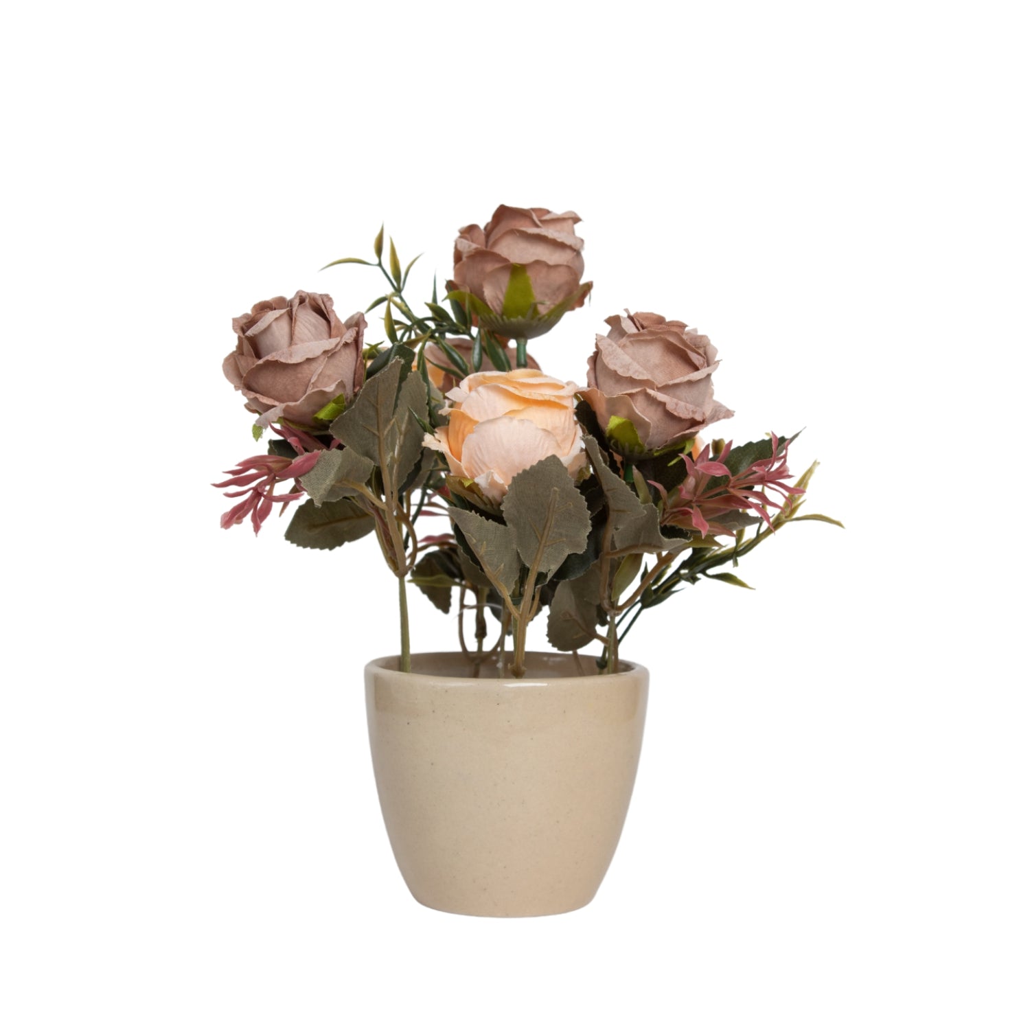 Dried Roses Artificial Flower Container Home Decor