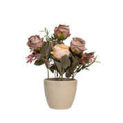 Dried Roses Artificial Flower Container Home Decor