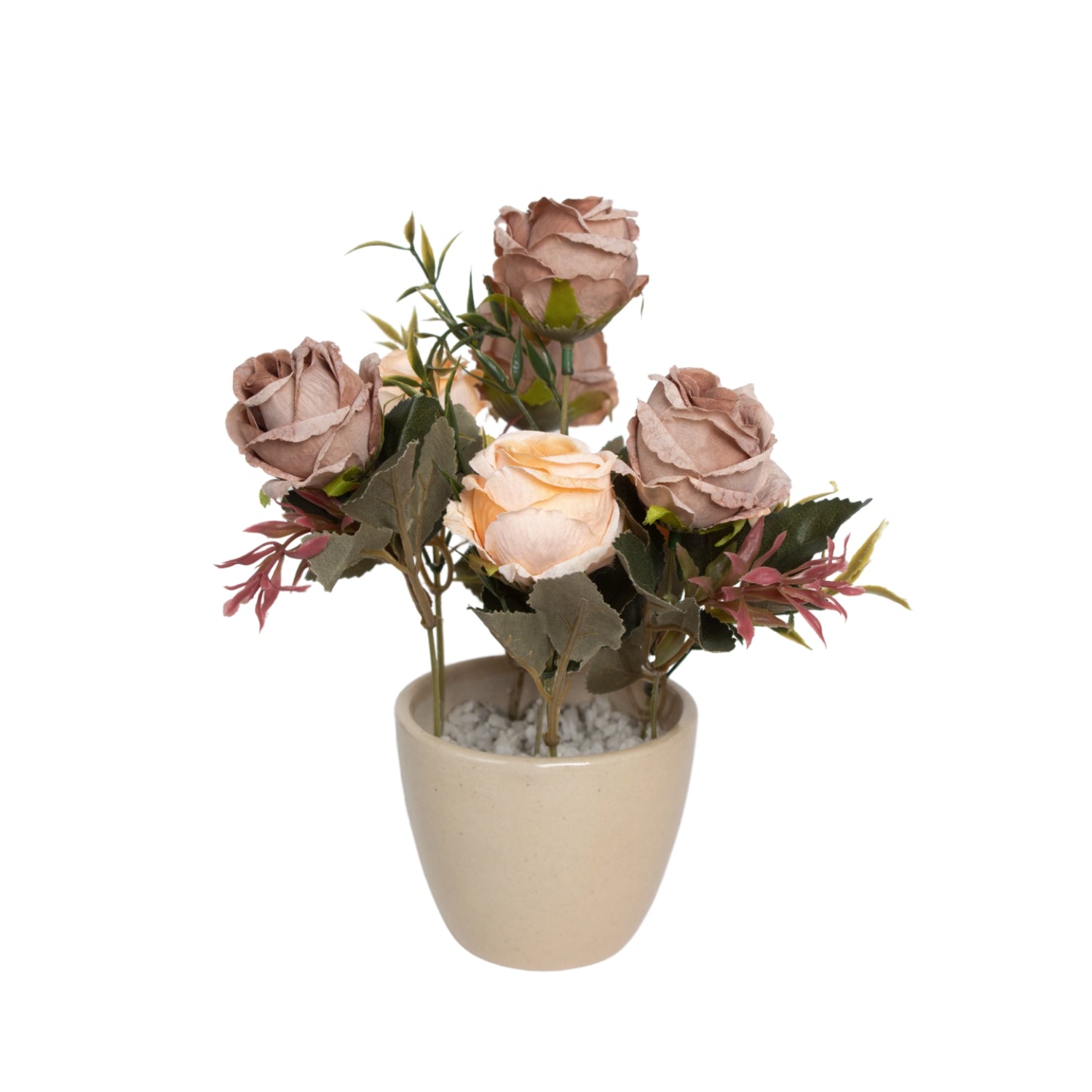Dried Roses Artificial Flower Container Home Decor
