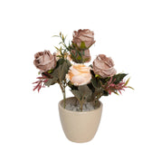 Dried Roses Artificial Flower Container Home Decor