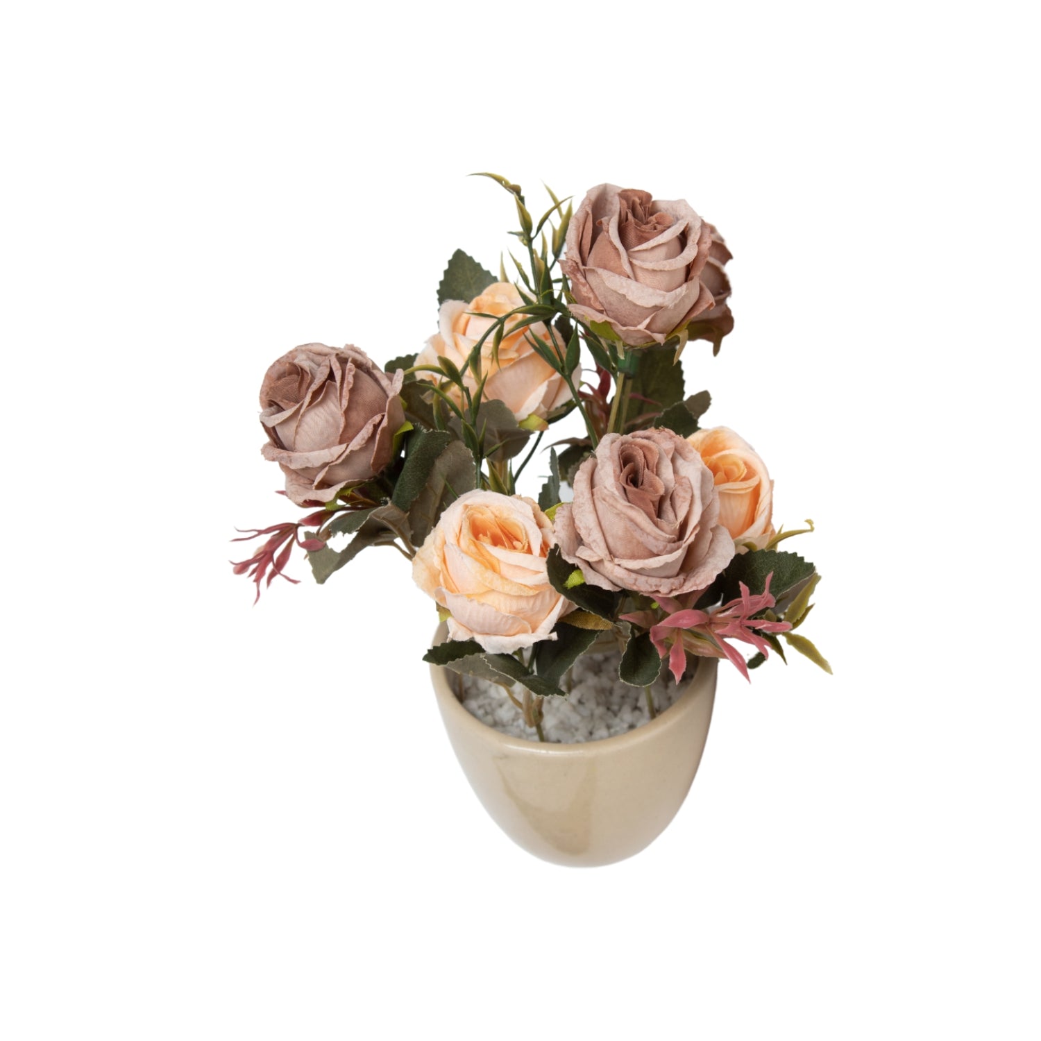 Dried Roses Artificial Flower Container Home Decor