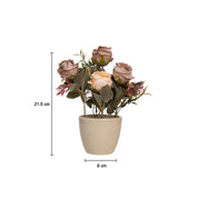 Dried Roses Artificial Flower Container Home Decor