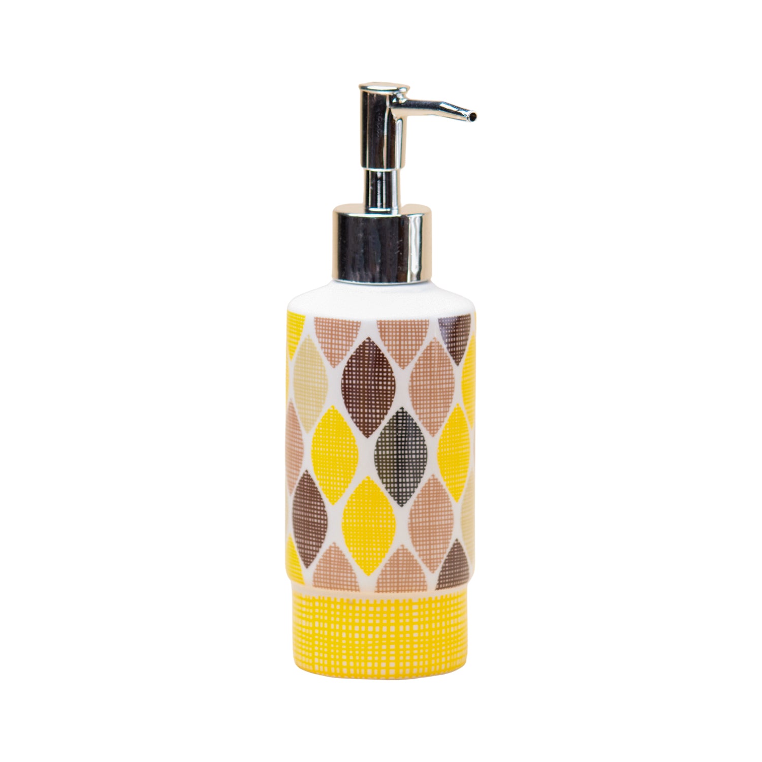Ceramic Bathroom Set of 4 - Multi Leaf Pattern