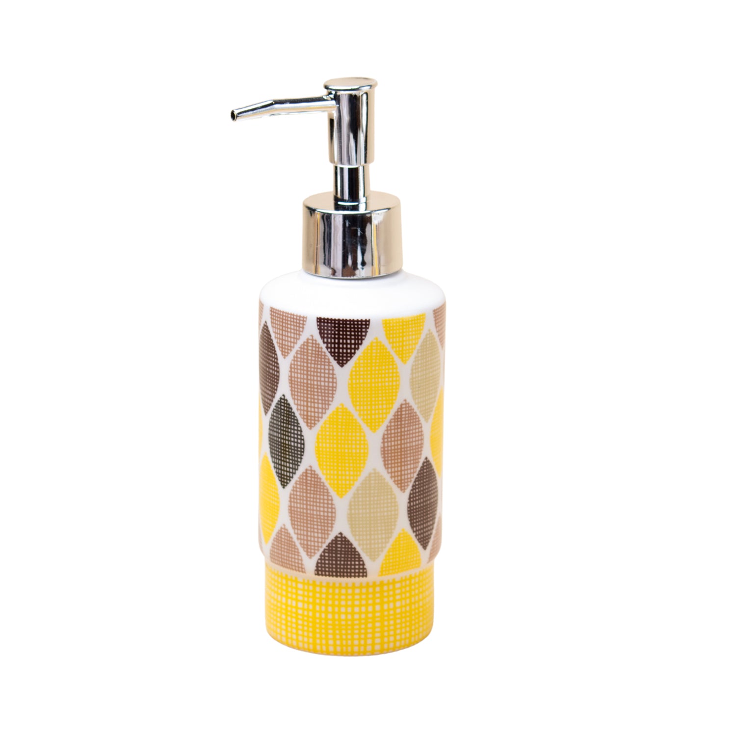 Ceramic Bathroom Set of 4 - Multi Leaf Pattern