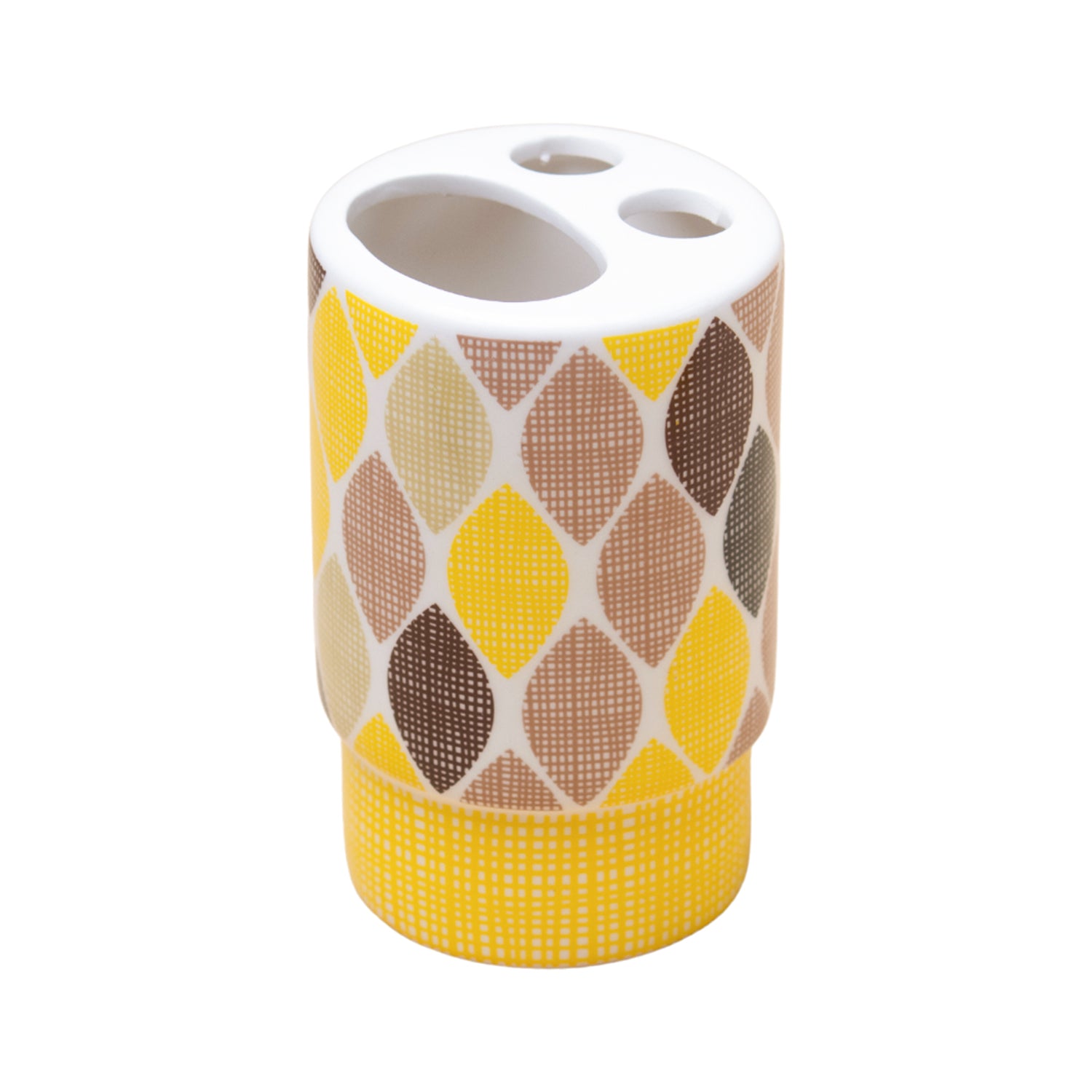 Ceramic Bathroom Set of 4 - Multi Leaf Pattern