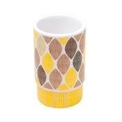 Ceramic Bathroom Set of 4 - Multi Leaf Pattern