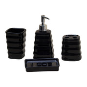 Black Spiral Bathroom Set of 4 - Spiral Patterns