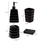 Black Spiral Bathroom Set of 4 - Spiral Patterns