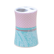 Ceramic Bathroom Set 4 - Polka Dot Print