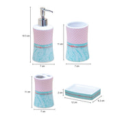 Ceramic Bathroom Set 4 - Polka Dot Print