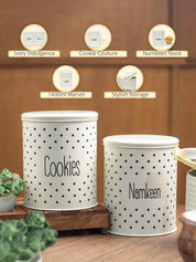 Stylish Ivory Cookie & Namkeen Jar (Each 1400 Ml) - MARKET99