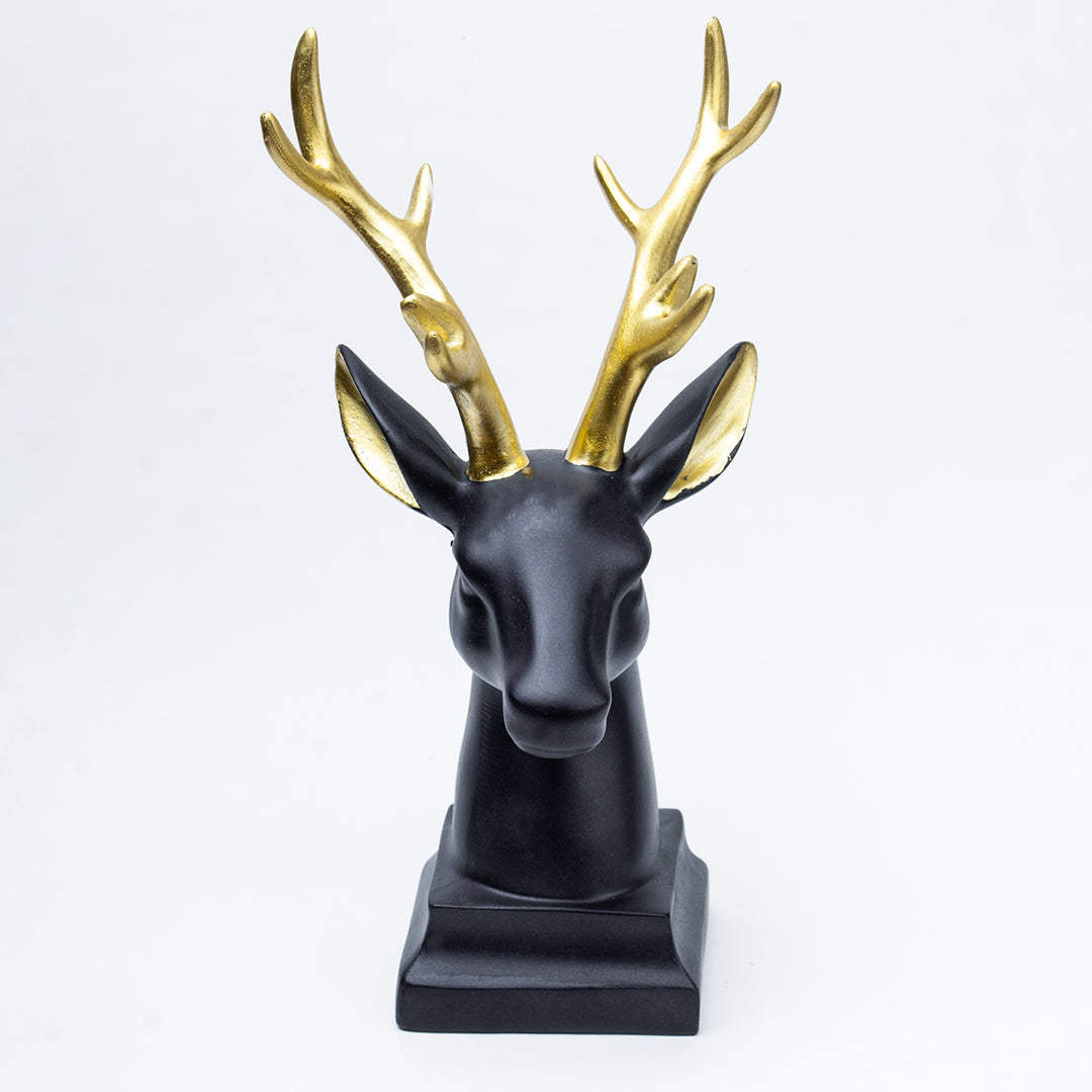 Black Glossy Reindeer Head Shaped Decorative Deer