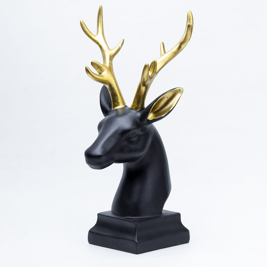 Black Glossy Reindeer Head Shaped Decorative Deer