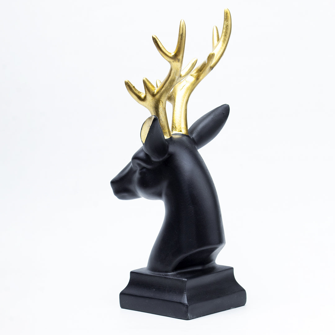 Black Glossy Reindeer Head Shaped Decorative Deer