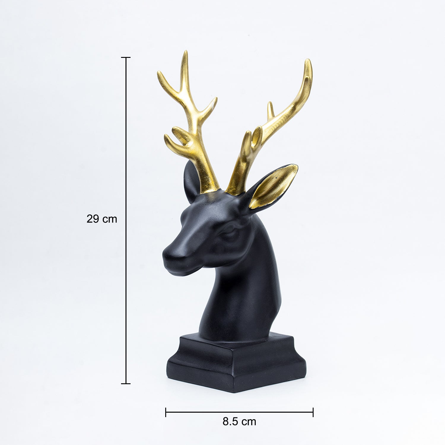 Black Glossy Reindeer Head Shaped Decorative Deer