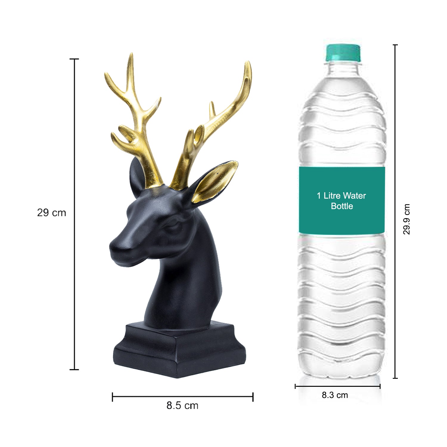 Black Glossy Reindeer Head Shaped Decorative Deer