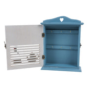 Blue & White Wood House Shaped Key Organiser Box