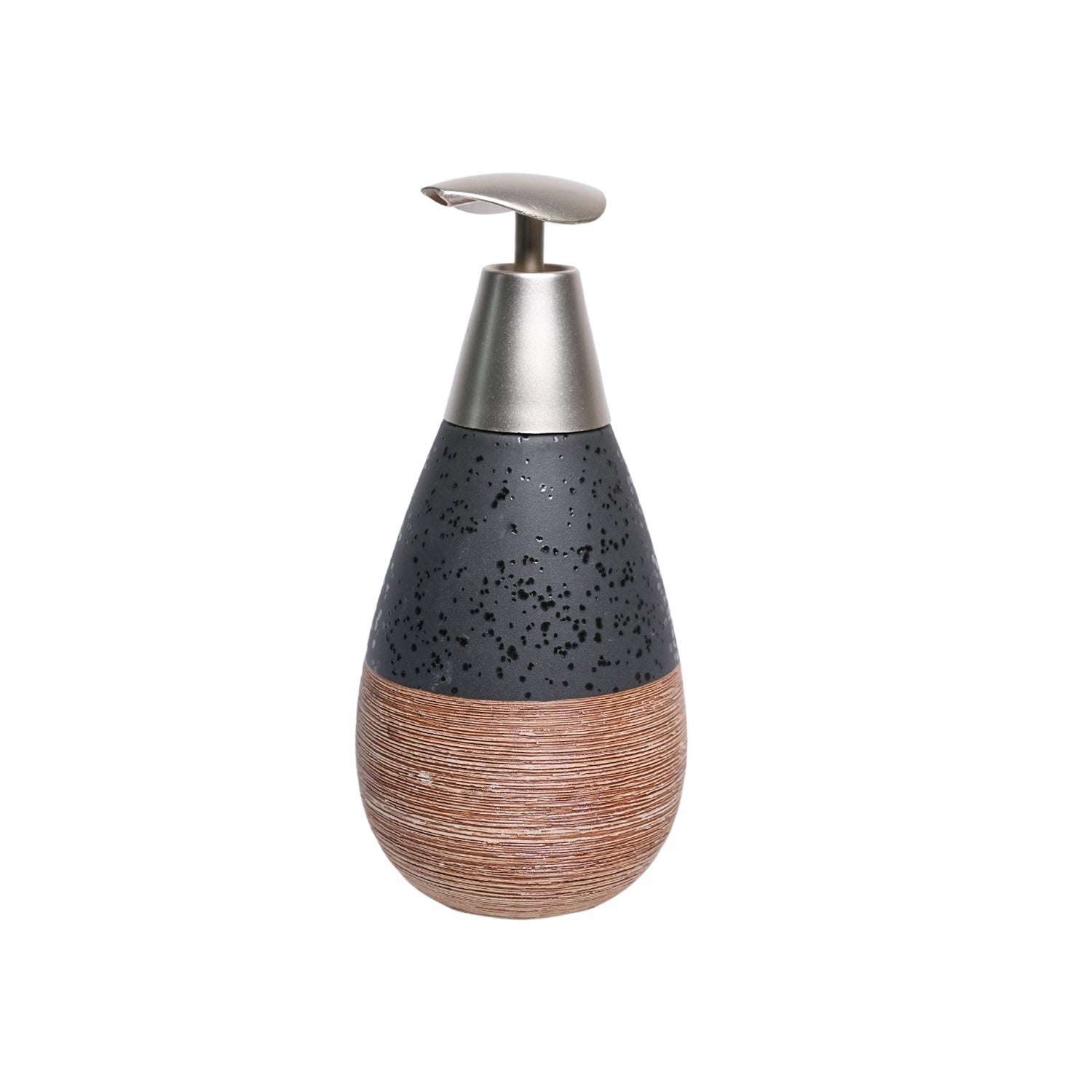 Black Ceramic Pear Shaped Bathroom Set - Matte, Stone Finish