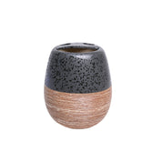 Black Ceramic Pear Shaped Bathroom Set - Matte, Stone Finish