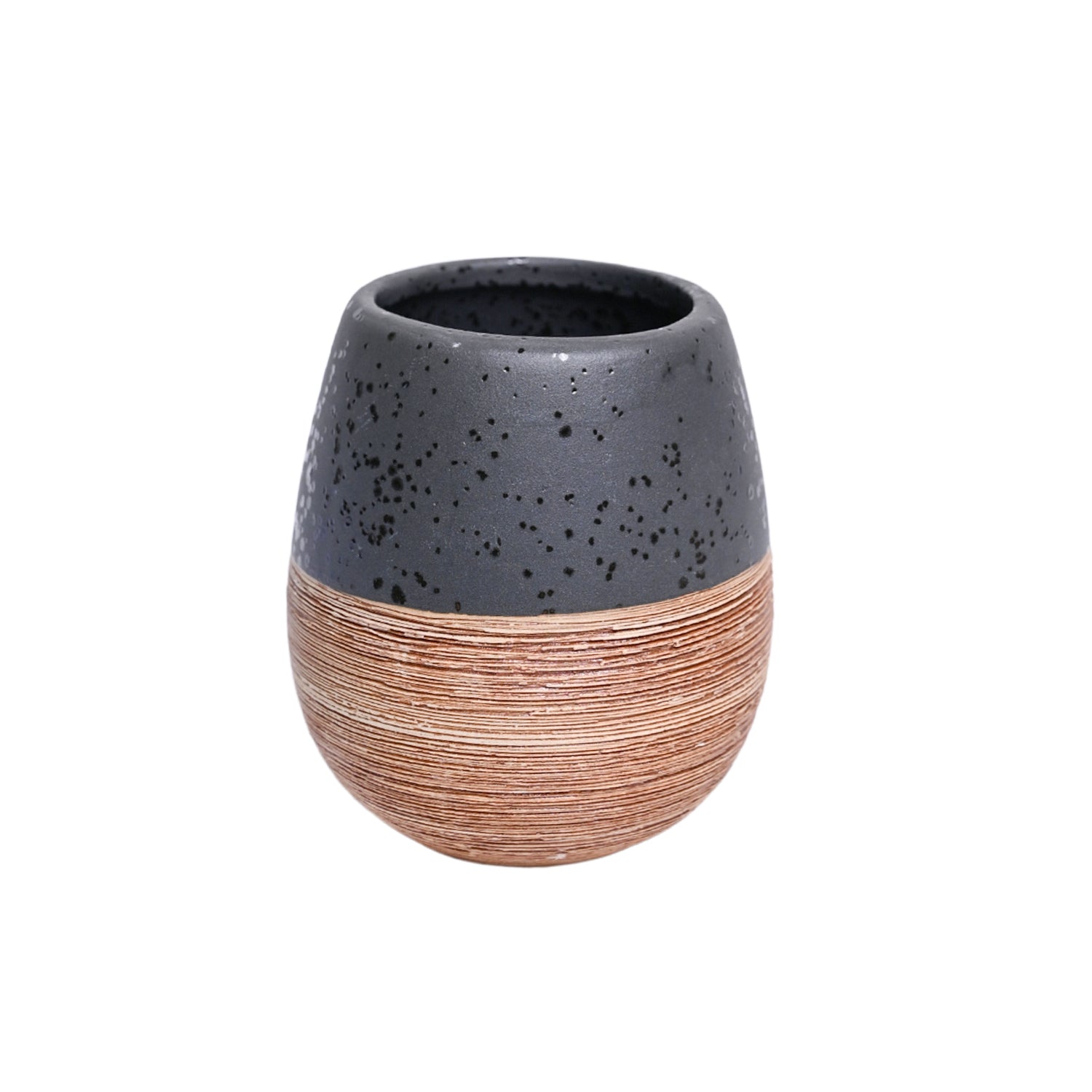 Black Ceramic Pear Shaped Bathroom Set - Matte, Stone Finish