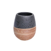 Black Ceramic Pear Shaped Bathroom Set - Matte, Stone Finish