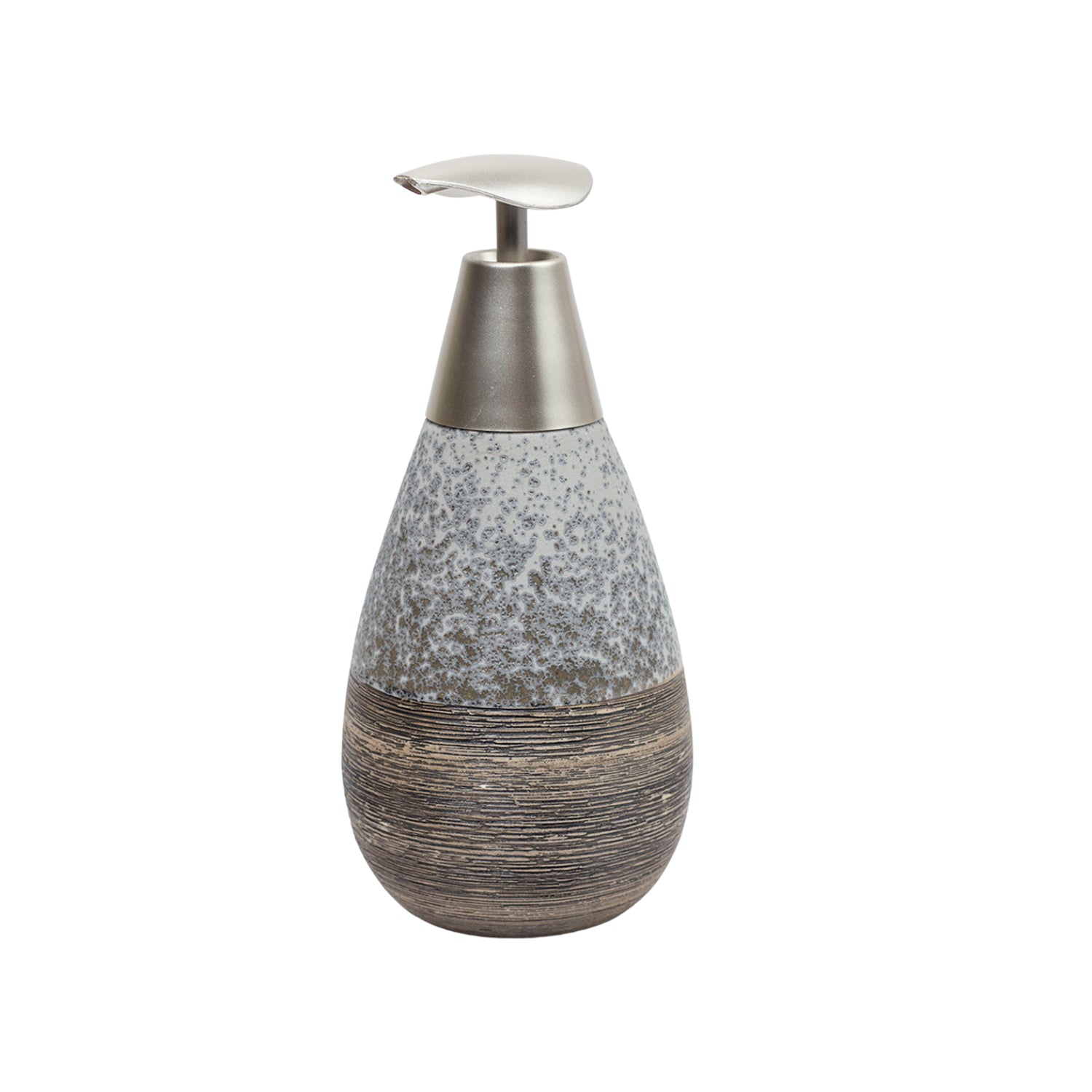 Grey Ceramic Pear Shaped Bathroom Set - Matte, Stone Finish