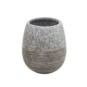 Grey Ceramic Pear Shaped Bathroom Set - Matte, Stone Finish
