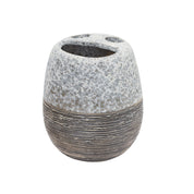 Grey Ceramic Pear Shaped Bathroom Set - Matte, Stone Finish